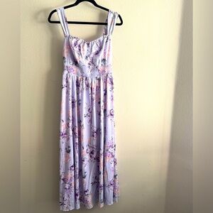 GRACE KARIN 2024 Floral Print Flowy A Line Off Shoulder Maxi Dress, Purple